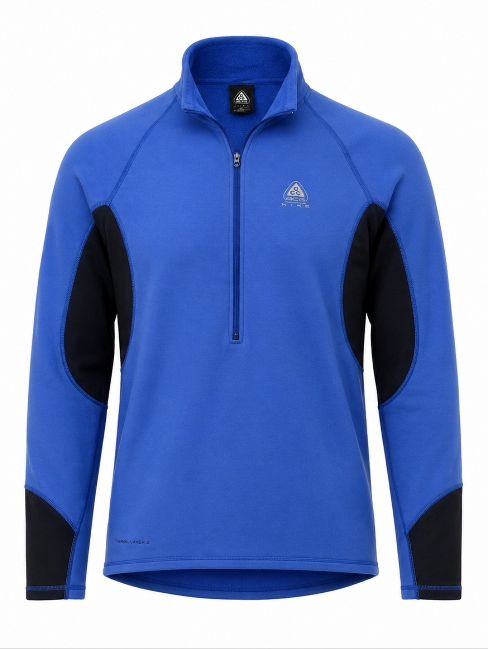 Vintage Nike ACG Therma-Fit Polartec Blue Black Men's 1/4 Zip‎ Pullover Jacket L